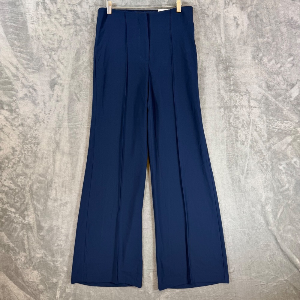 New Express High Rise Wide Leg Trousers Women's Size 6 Long Navy Blue Pants